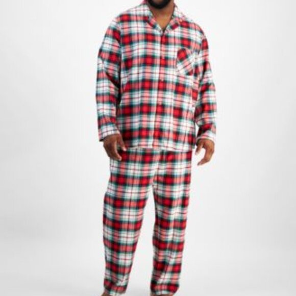Holiday Lane Men's Big & Tall Winterton Plaid Notch Collar Pajama Set 2XB - Picture 2 of 8